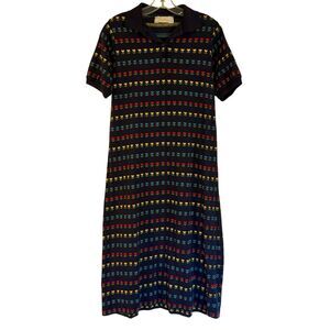 B.G. Day vintage floral print polo dress size M